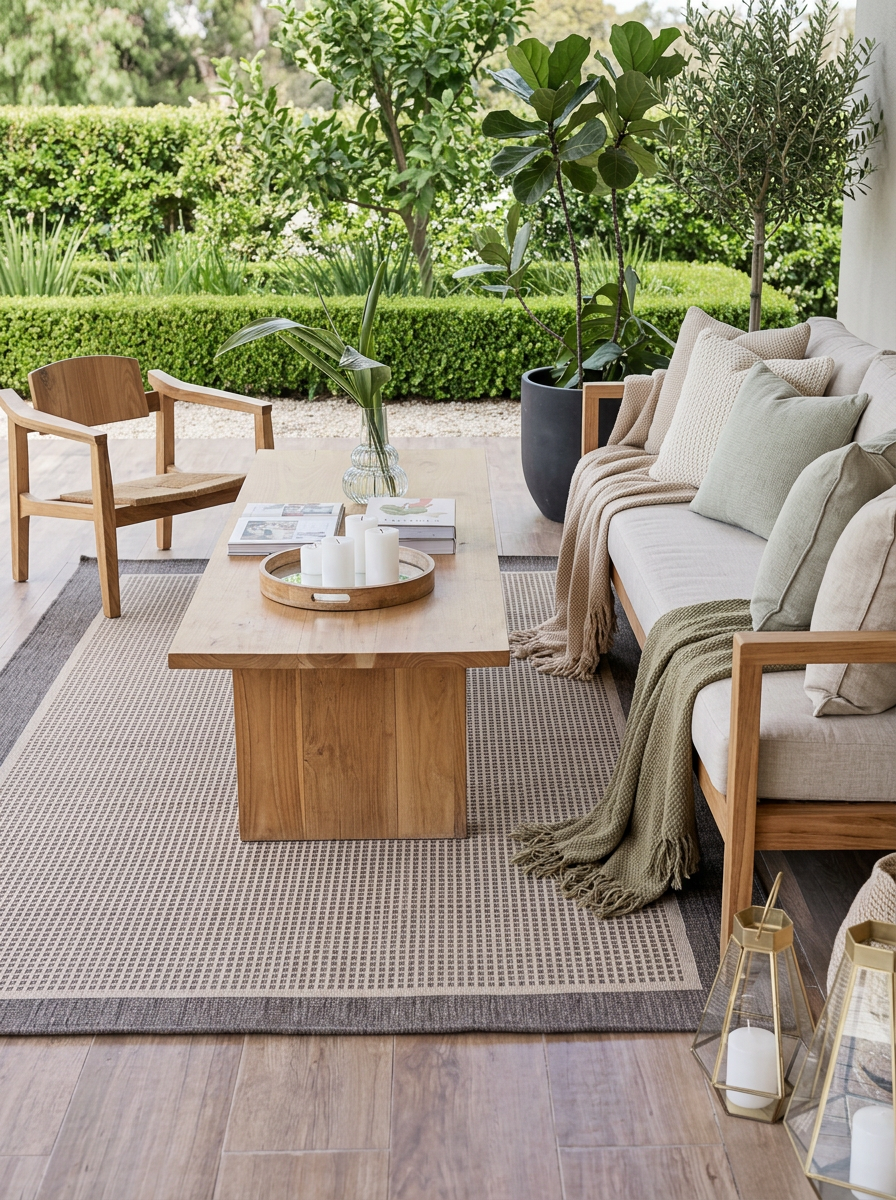 Tapete Sisalo Sand en exterior