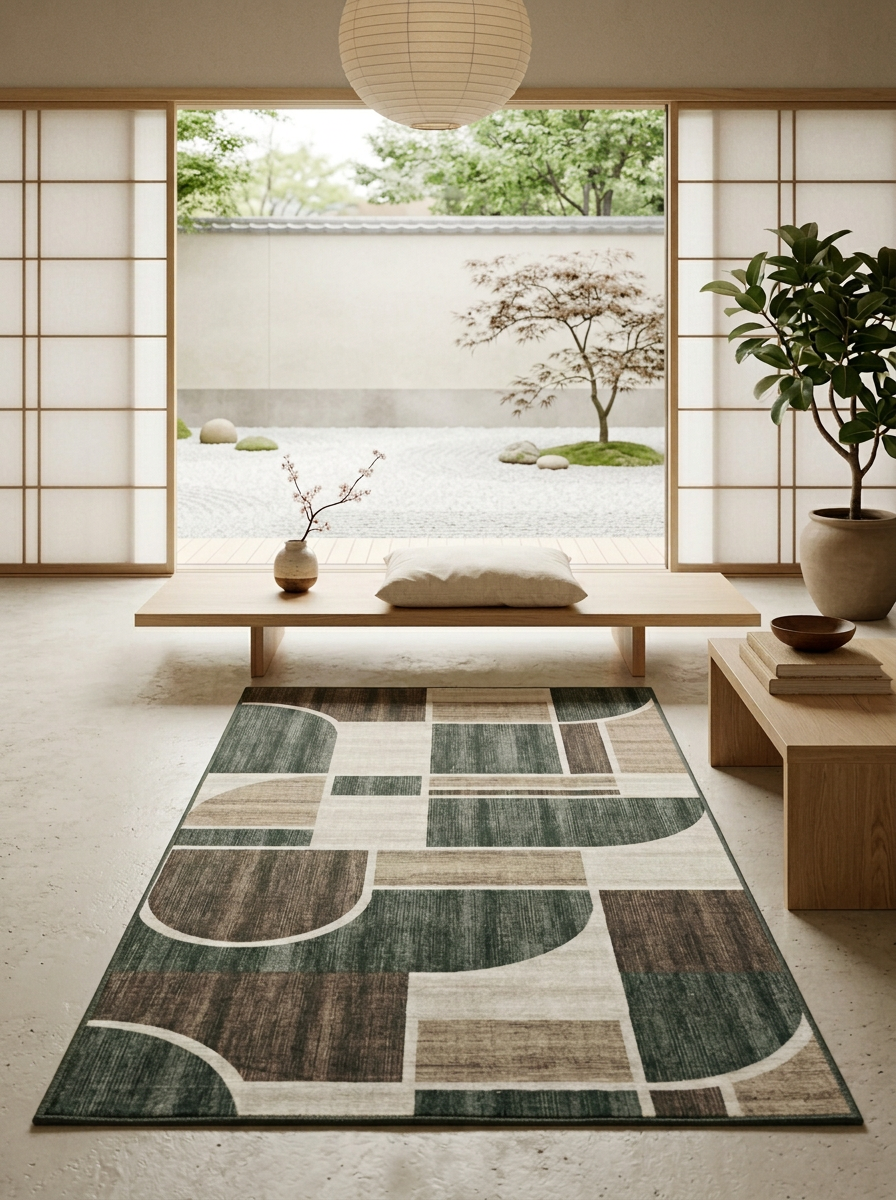 Tapete Milano en ambiente zen cálido estilo japonés
