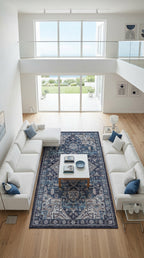 Tapete verona en living moderno con tonos claros y azules