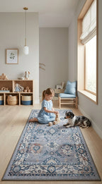 Tapete florence en habitación de niños iluminada y minimalista