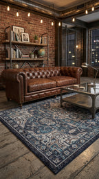 Tapete verona en living contemporáneo industrial cálido