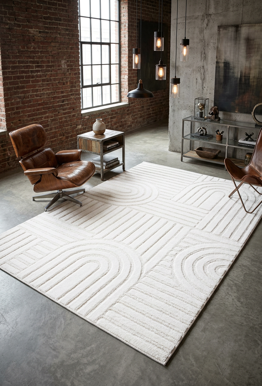 Ambiente con alfombra Aloy Flow Naural