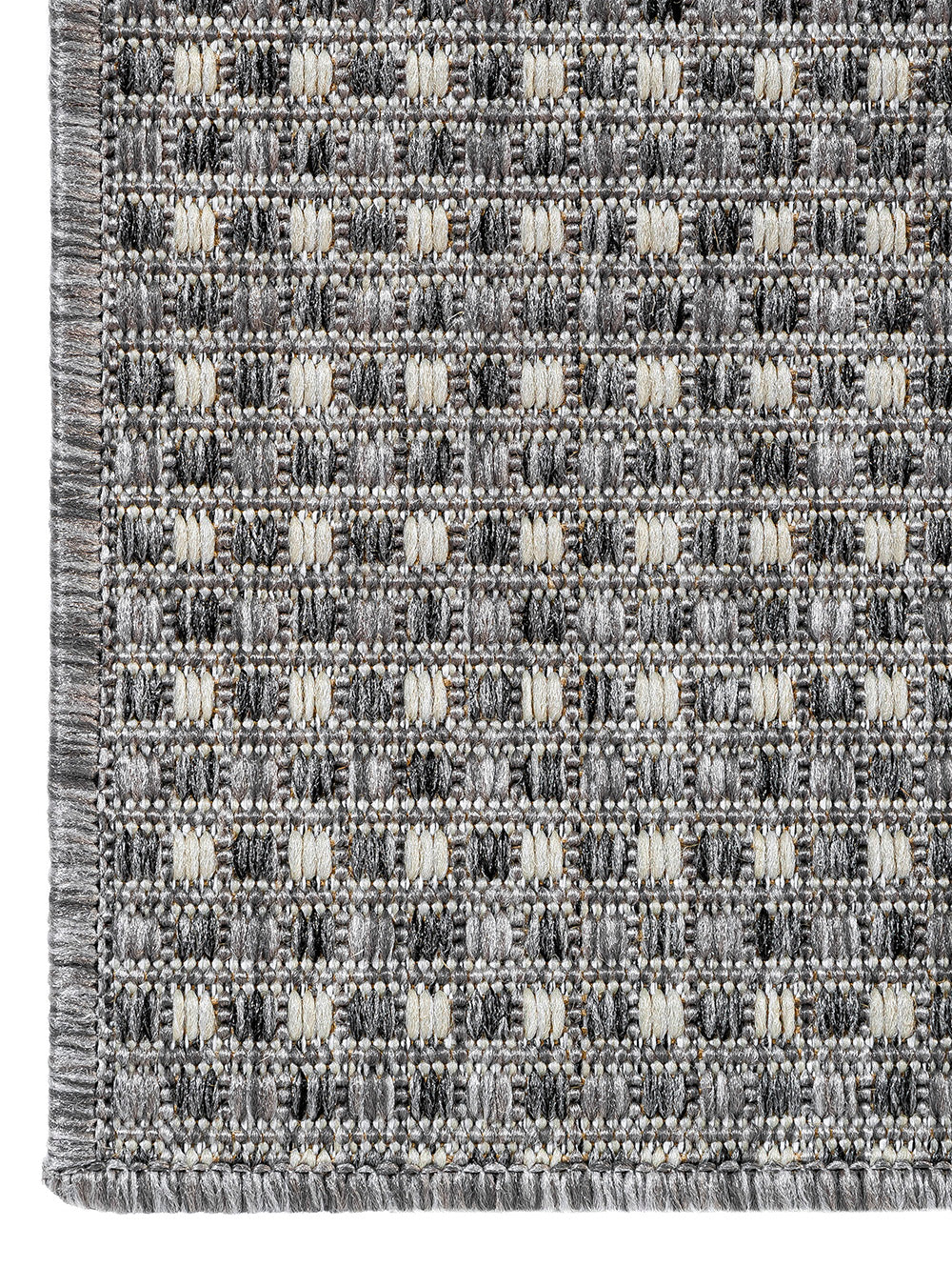 Detalle de la trama tejida de alfombra Sisalo Trilenium gris.