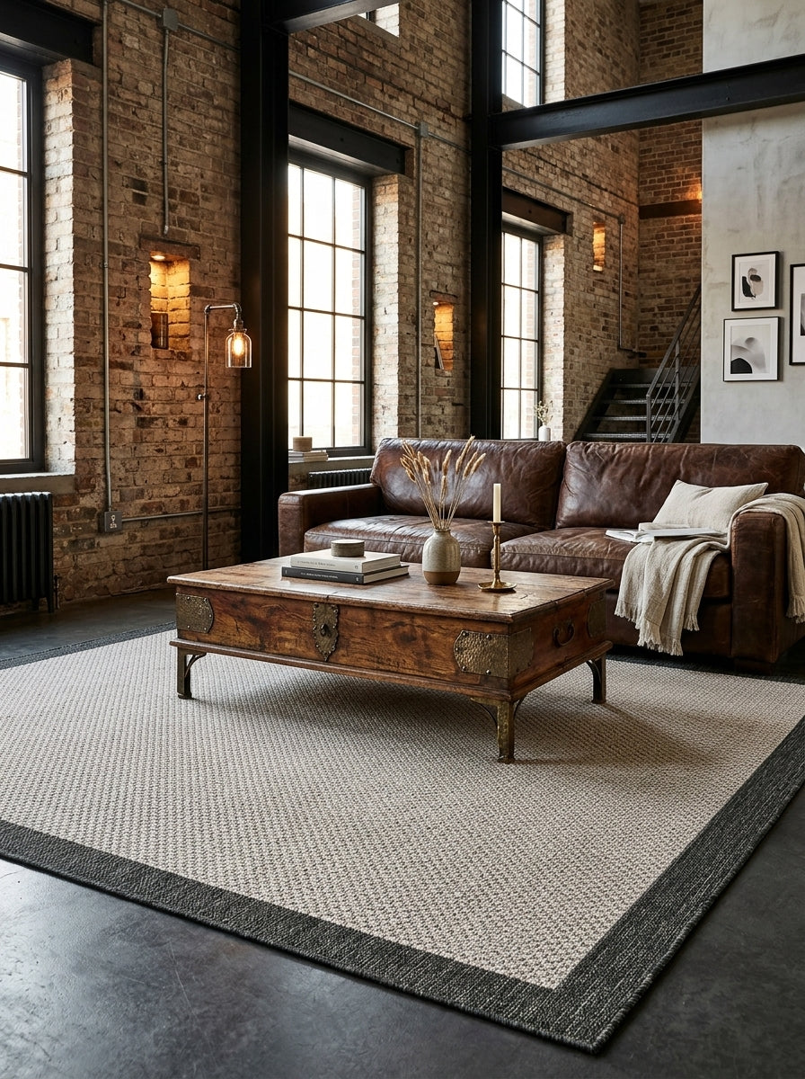 Tapete Sisalo Guard Grey living estilo industrial contemporáneo