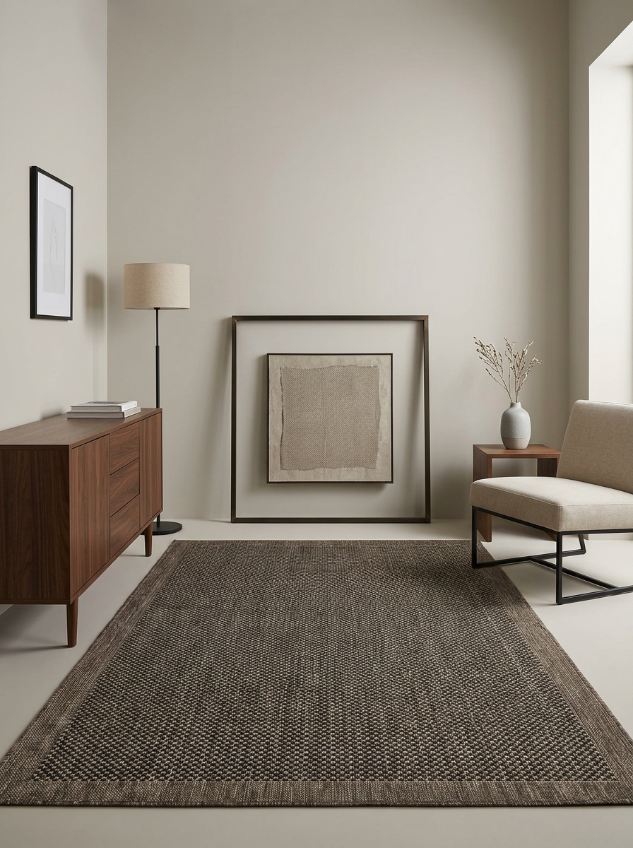 Tapete Sisalo Kaffee en living textura